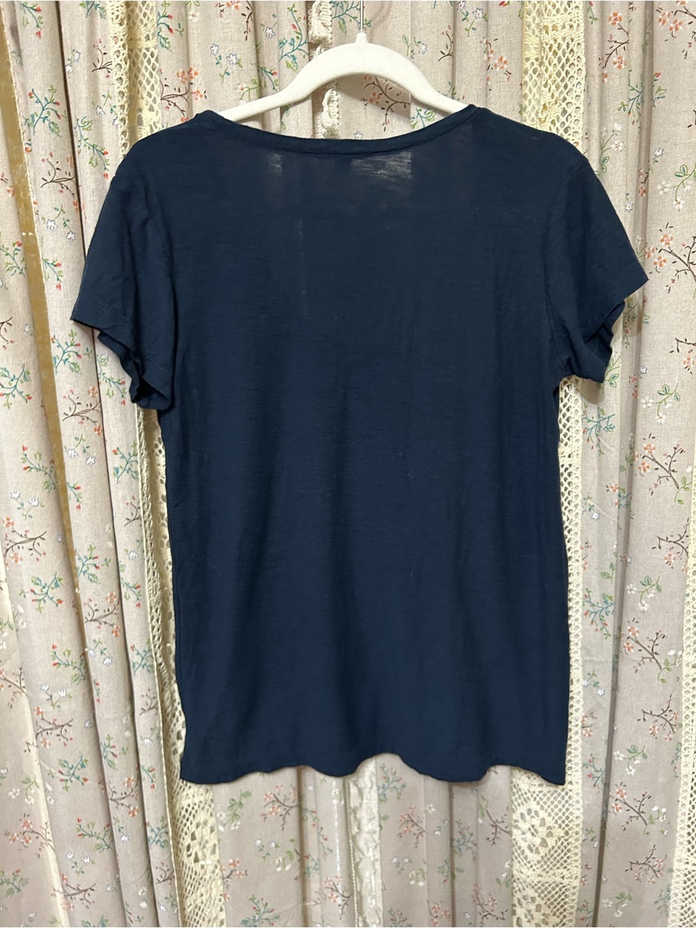 James Perse Standard Navy Slub Cotton Tee Size 3 Large Short Sleeve Scoop Neck - Picture 5 of 5